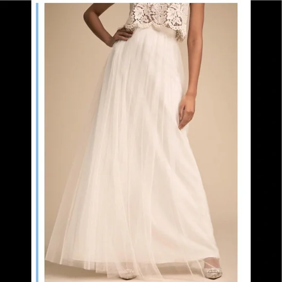 NWT  BHLDN Jenny Yoo Louise Tulle skirt Ivory sizes 0, 8, 10, 18 - Picture 3 of 16